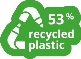 53 % RECYCLED PLASTIC